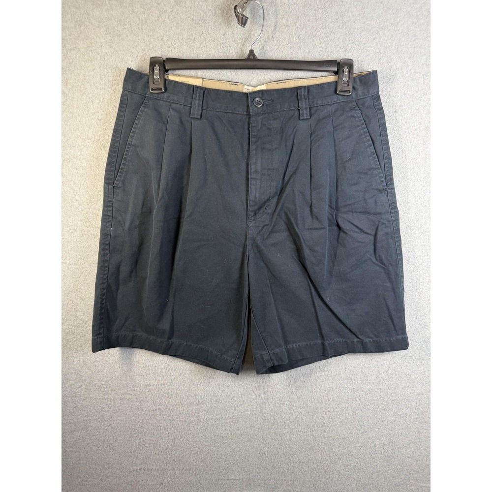 Vintage Gap Shorts Mens 35 Blue Relaxed Fit Pleated Chino Canvas Casual Y2K